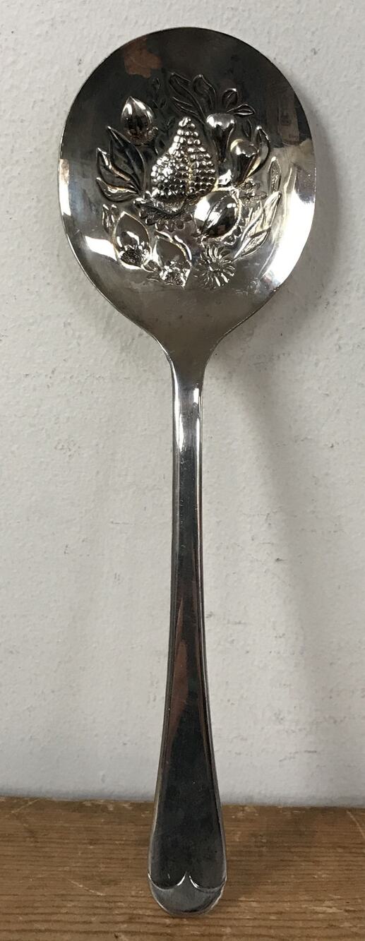Vtg EP SAI Sheffield England Kings Berry Silverplated Cranberry Serving Spoon